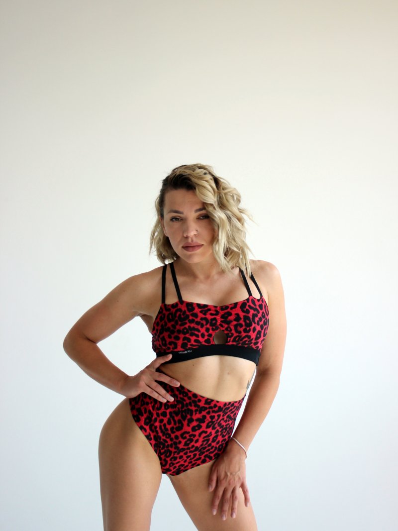 Classic Animal Prints – Принтований Танцювальний Топ Із Подвійними Бретелями Та Переднім Вирізом Для Pole Dance Та Студійних Тренувань